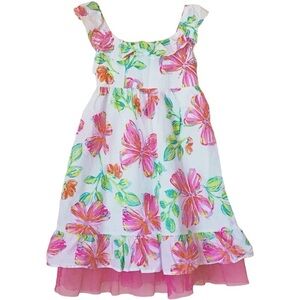The Children’s Place Butterfly Ruffle Smocked Dress Girl’s Size 12